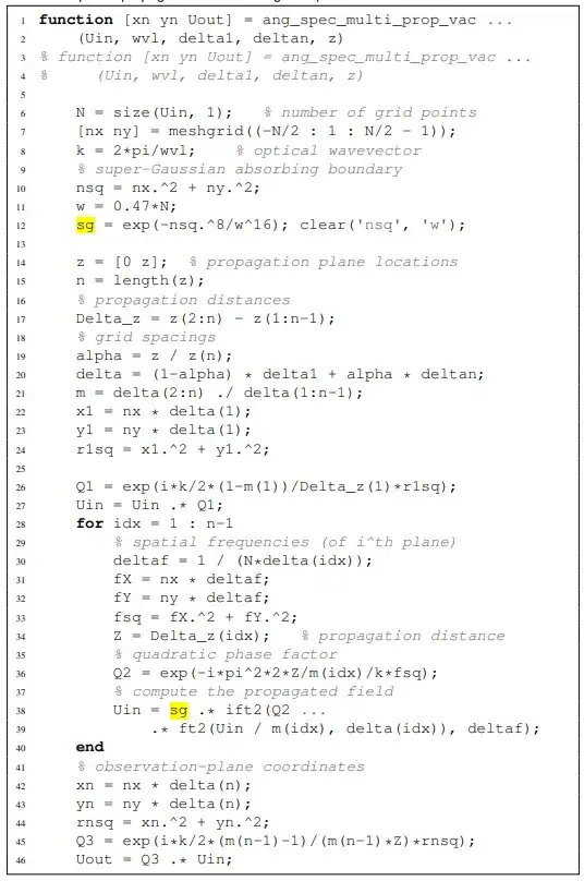 matlab code