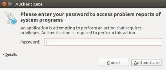 Screen shot of "Authenticate" dialog box asking for password