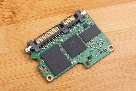 A fully disassembled SSD d