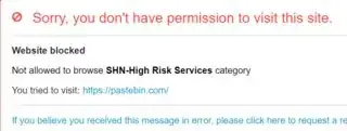 Website blocked. Not allowed to browse SHN-High Risk Services category. You tried to visit:https://pastebin.com/