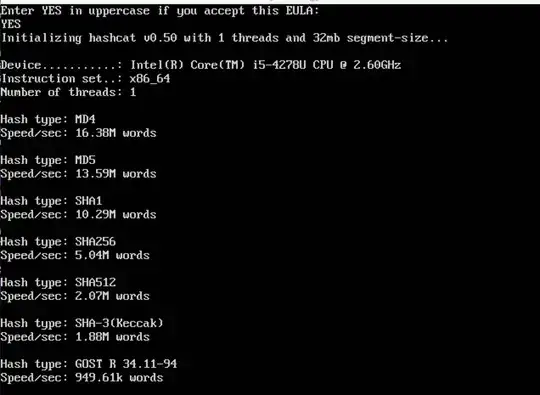 Hashcat benchmark with 1 cpu and 512 MB RAM