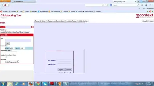 I have opened the clickjackingtool and paste the URL and set the width and height and click GO button