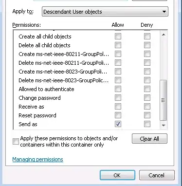 Send-as user permission example