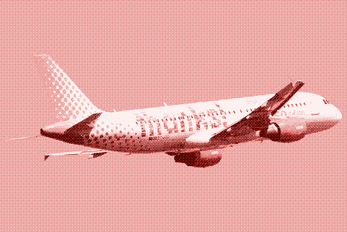 A low-cost plane in Barcelona. Cheaper and faster than the high speed train. Source: Wikipedia Commons.