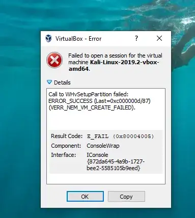 Some Kali Linux error