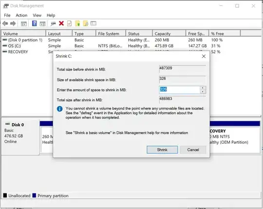 Screenshot from Windows Disk Manager