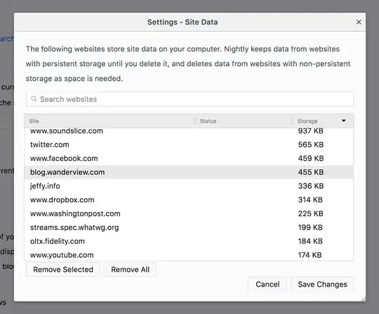 Settings - Site Data