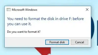 Format error when plugged in