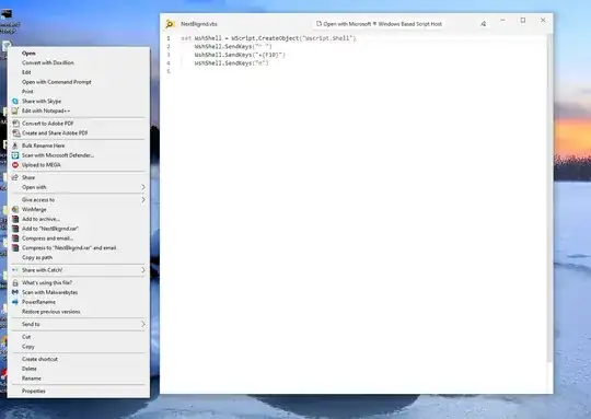 This is what I get when I dbl click (execute) the script