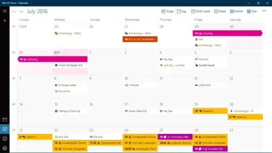 pic: Windows Calendar with my New Font