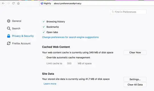 Redesigned Privacy & Security menu in Firefox 57