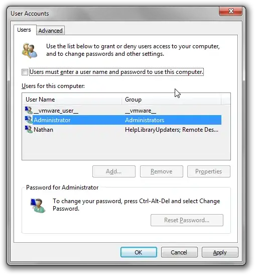 User account auto login