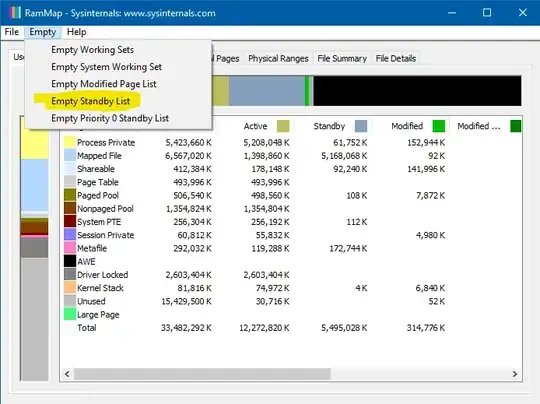 RAMDisk Empty Standby List Screenshot