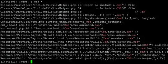 Output of grepAdjusted