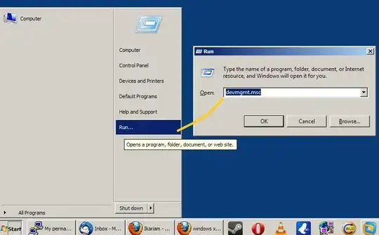 Starting the device manager via start run devmgmt.msc