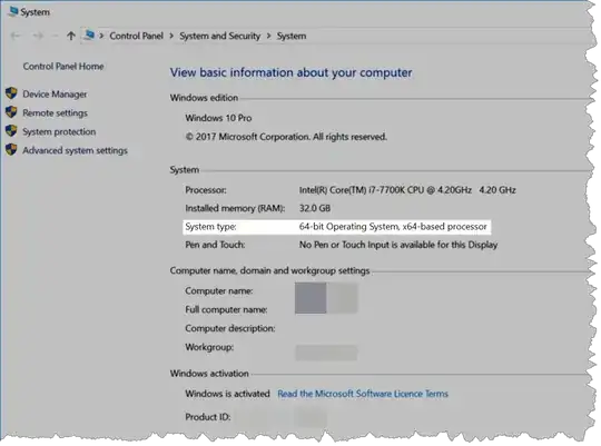 Screenshot of relevant field