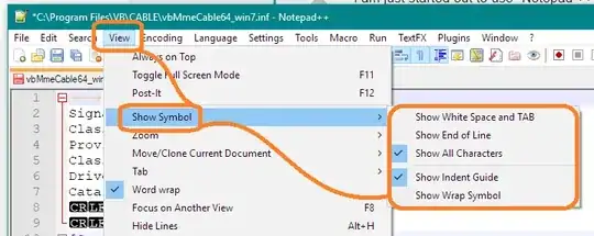 Display white space and other characters
