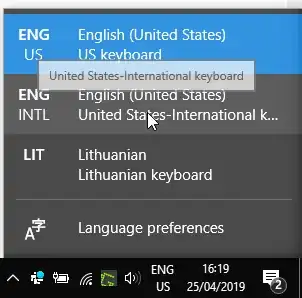 US keyboards