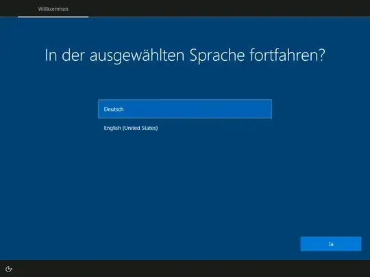 Windows Setup language selection