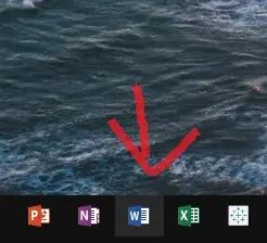 Taskbar where MS Word is selected with TAB key (Win10Pro)
