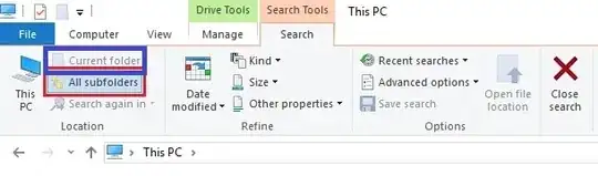 Windows 10 search in current folder