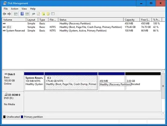 Screenshot of Disk Management