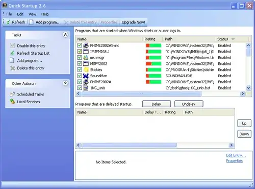 Quick startup screenshot