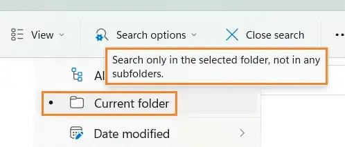 Windows 11 search in current folder