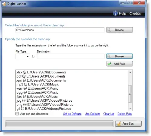 Screenshot of Digital Janitor in action