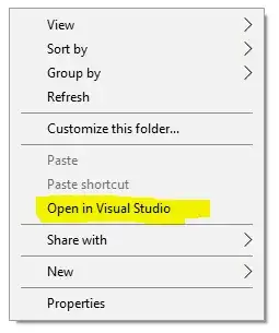 Visual Studio 2017 RC context menu