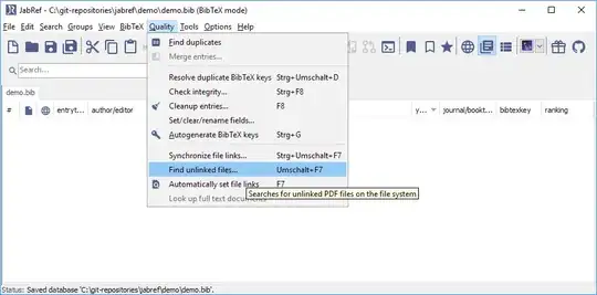 menu entry for starting find linked files