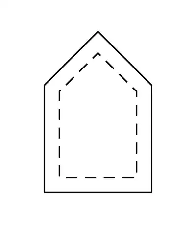 House shape with extra dashed line inside