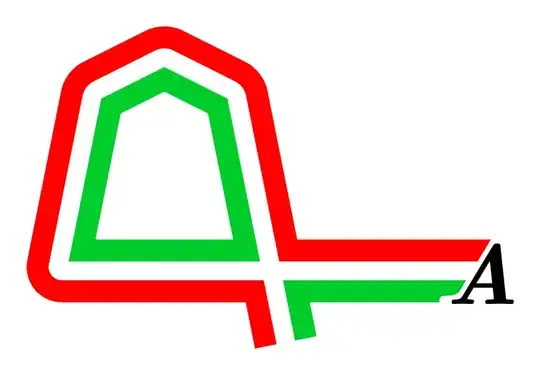 Red white and green striped logo