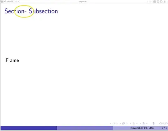missing space in frametitle of beamer