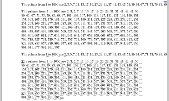 breaking after comma