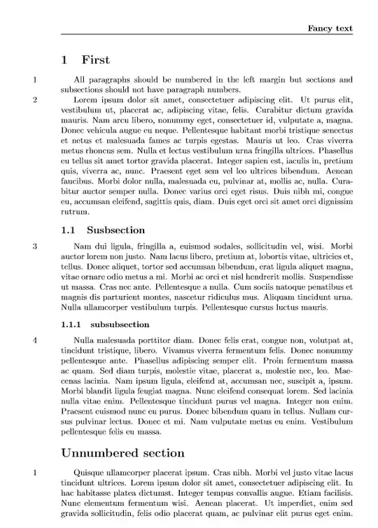 Example of the automatic paragraph numbering and fancy header.