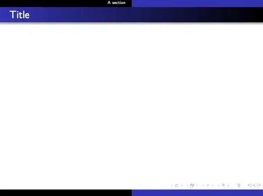 An empty beamer slide under the Warsaw theme