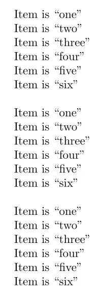 Result of \forword and \withword macros