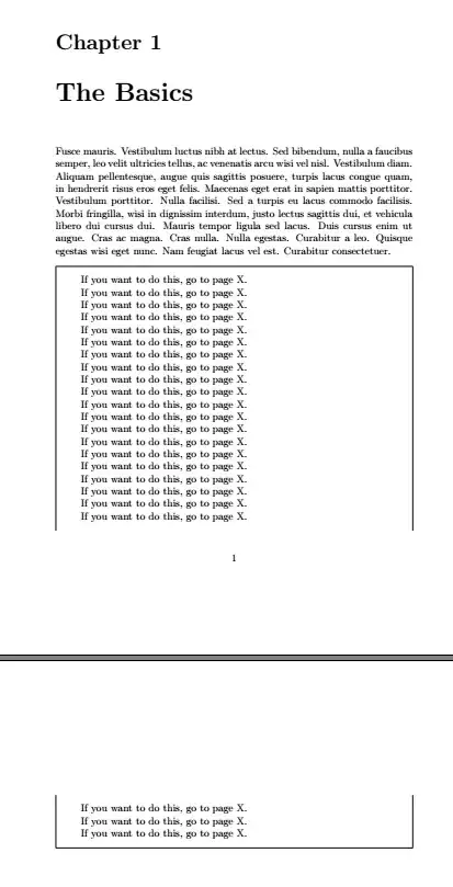 Breaking box using framed package with oframed environment