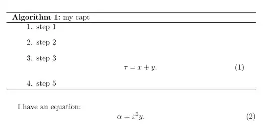 It looks like this. I want to align equation numbers (1) and (2).