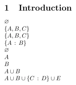 Screenshot of the output of the LaTeX code shown below.