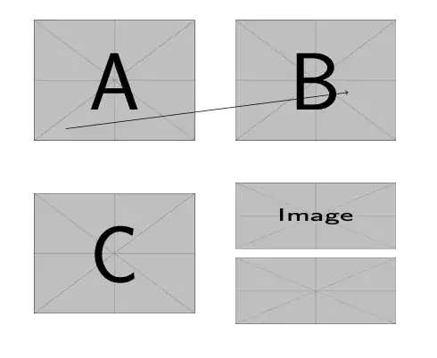 Five test images with a single arrow