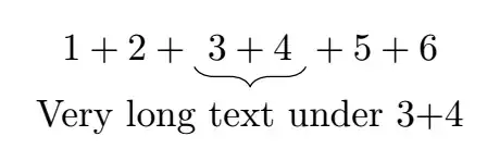 underbrace node in text