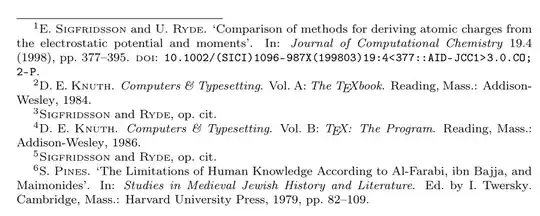 Footnotes with names in small caps.