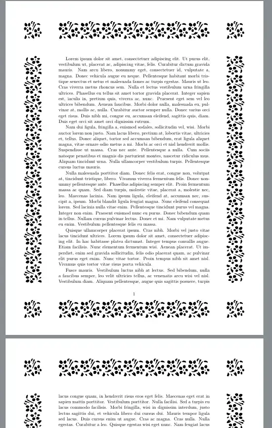 spacing between sides and corners of pattern