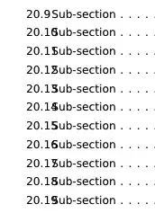 overlapping numbers on sub-section title