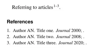 Superscript citations 1-3.