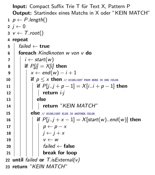 Pseudocode to highlight