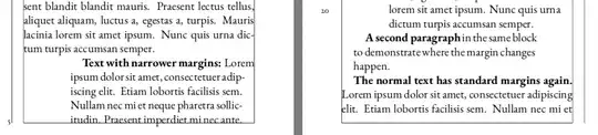 the margins are set once per paragraph regardless of page
