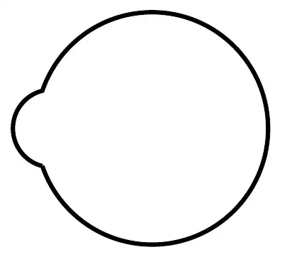 outer edge of two overlapping circles
